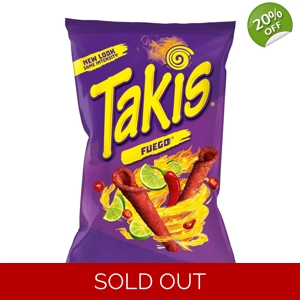 Takis Fuego Rolled Tortilla Corn Chips - Chilli and Lime Flavour - 55g